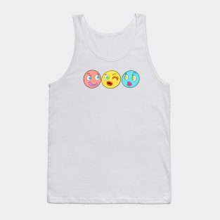 Retro cute emojis faces Tank Top